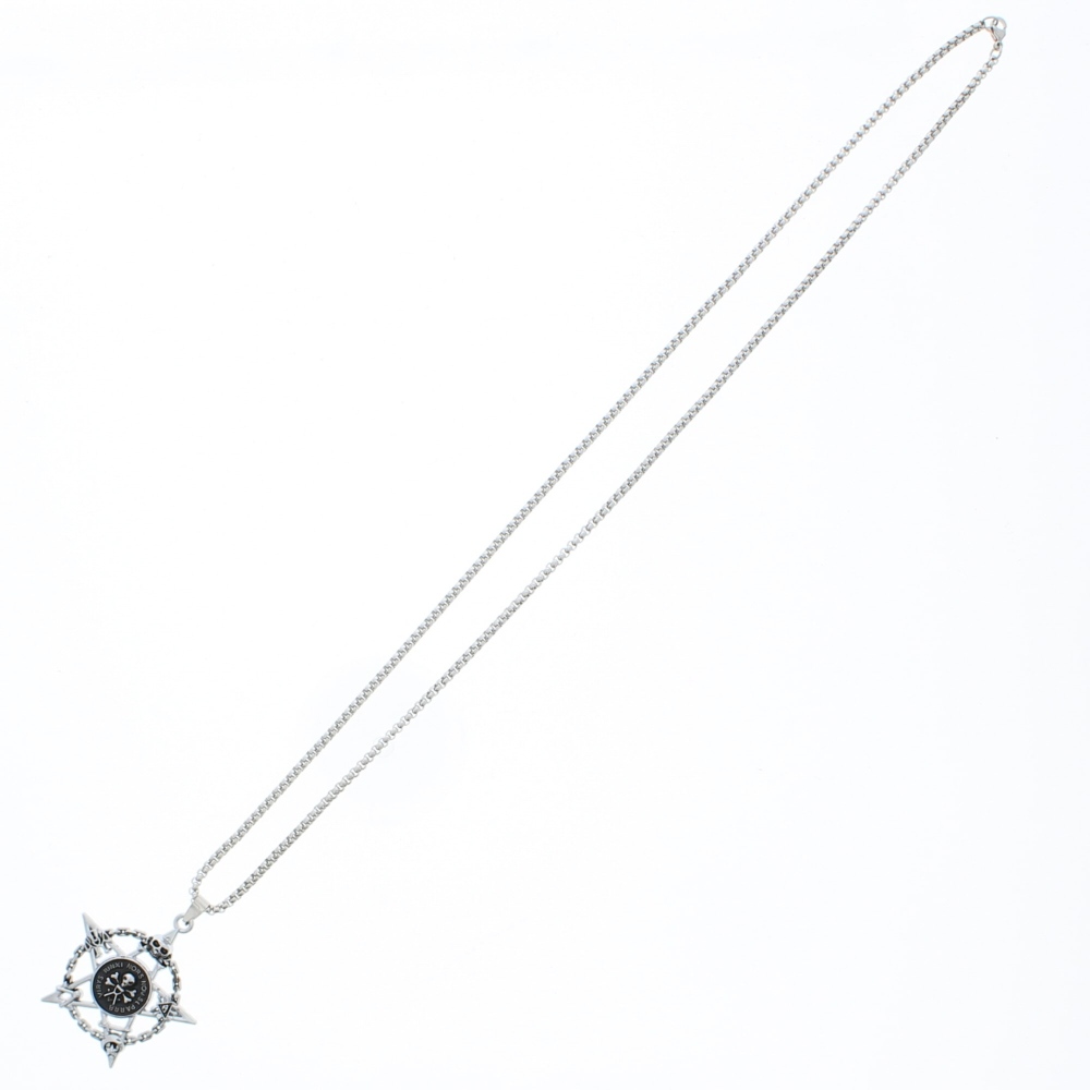 Zac's Alter Ego - Skull Pentagram Chain Necklace Ketting - Zilverkleurig